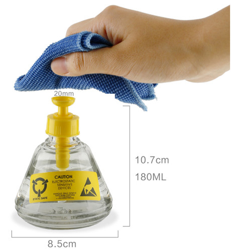 ESD Safe Anti Static Transparent Glass Solvent Dispensing Bottle With Pump