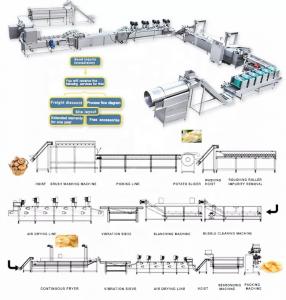 high quality full automatic fresh frozen french fries frying production line equipment lays potato chips making machine price Manufactures