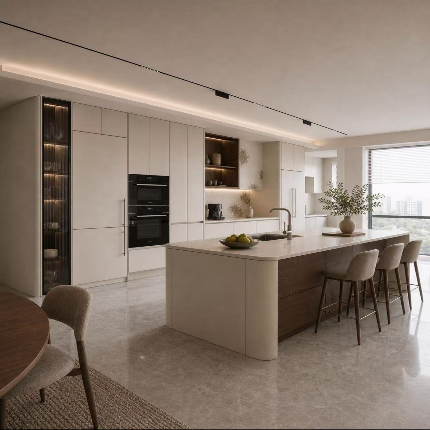 Cream White + Walnut, full‑on premium aesthetic 