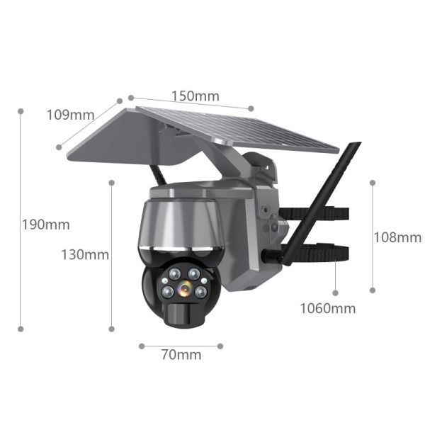 Live Video Ip Ptz Solar Camera 4g Full Hd PIR Sensor For Home Outdoor