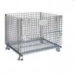 Movable Metal Storage Cage , Folding Anticorrosion Wire Mesh Container