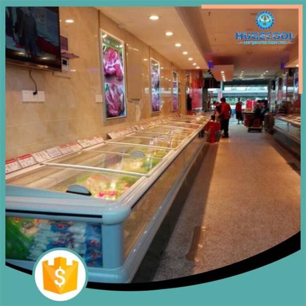 Electric Powered Supermarket Island Freezer R22/R404a Refrigerant