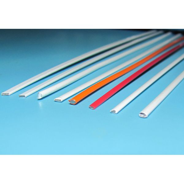 Flat Oval 0.04mm Red Polymer Coated Wire Corrosion Resistance