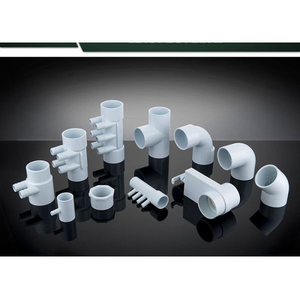 PVC Plumbing Parts Plastic Water Distribution Manifold , Tee , Elbow For Connecting