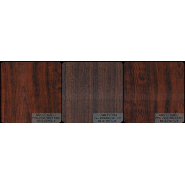 ODM PVC Interior Film Blistering Decorative Wooden Grain Red Color