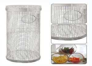  Bbq Round 304 Stainless Steel Barbecue Mesh Tube Rolling Grilling Basket Manufactures