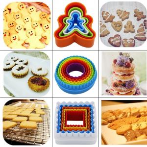  Custom 3D Bakeware Cookie Tools Set Colorful Plastic Round Cookie Cutter Manufactures