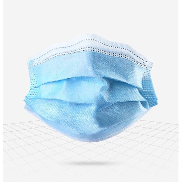 Breathable 3 Ply Disposable Mask High Filtration Capacity With Elastic Earloop
