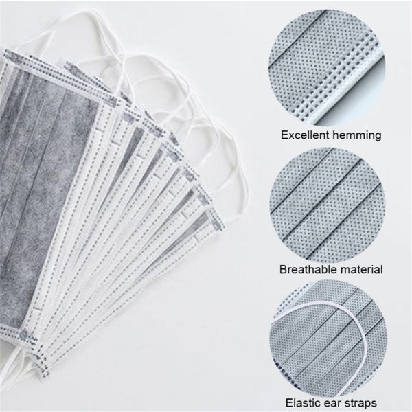 Disposable Breathable 4 Layer Activated Carbon and non-woven fabric protective Mask