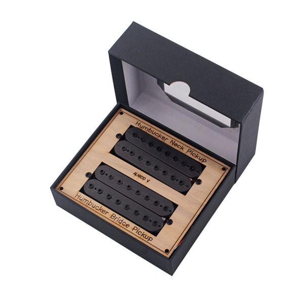 Alnico V 8 Strings Humbucker Pickups Adjustable Hexagon Nut Double Coil Pickup Set Vintage