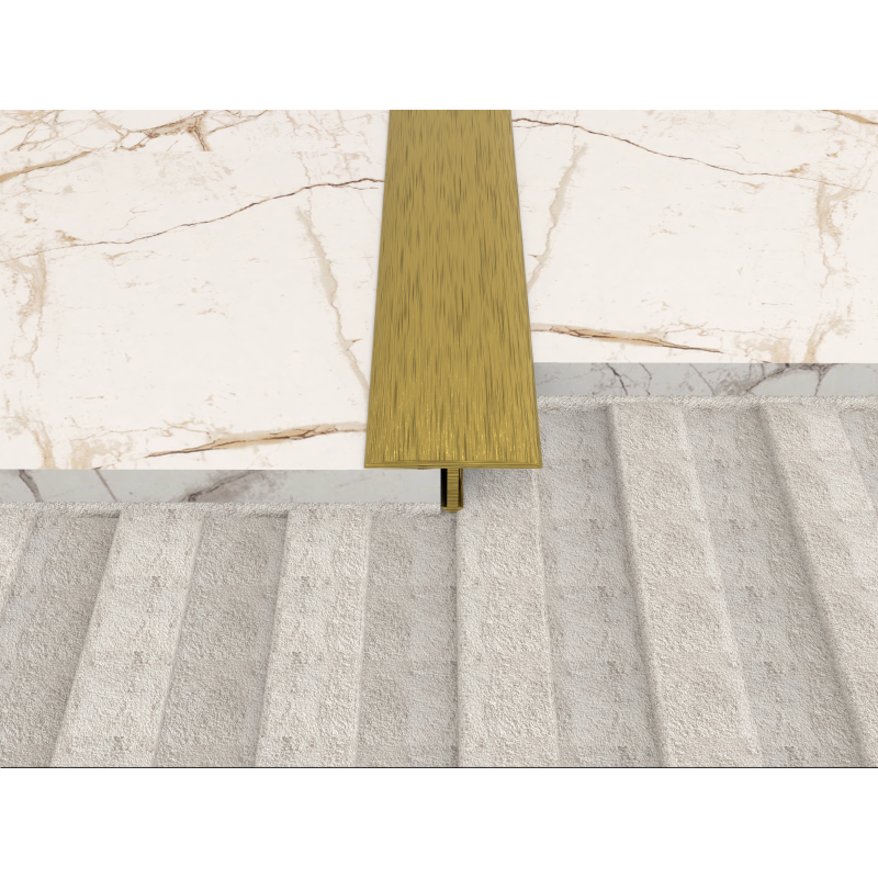 T Shaped Brass Tile Trim 1.8m High Corrosion Resistance Outdoor Stairs