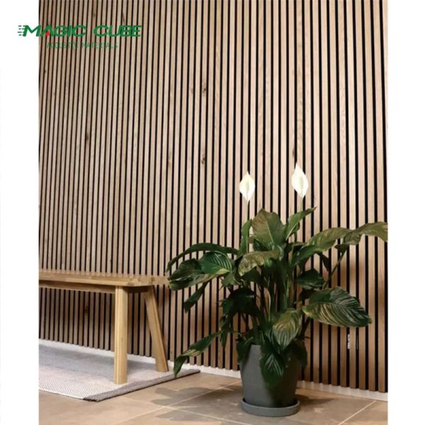 Akupanel Wooden Slat Acoustic Panels MDF Slatwall Noise Absorbing Panels