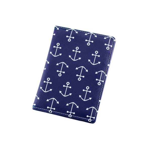 Printing PU Leather Travel Passport Holder Rectangle Slim Cover Wallet