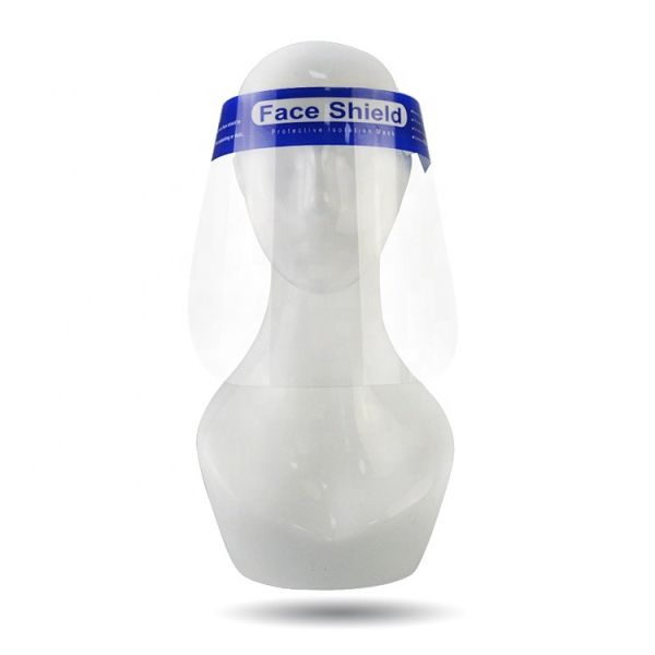Anti Fog Clear Plastic Face Shield Foam Elastic Band 0.25mm PET Material