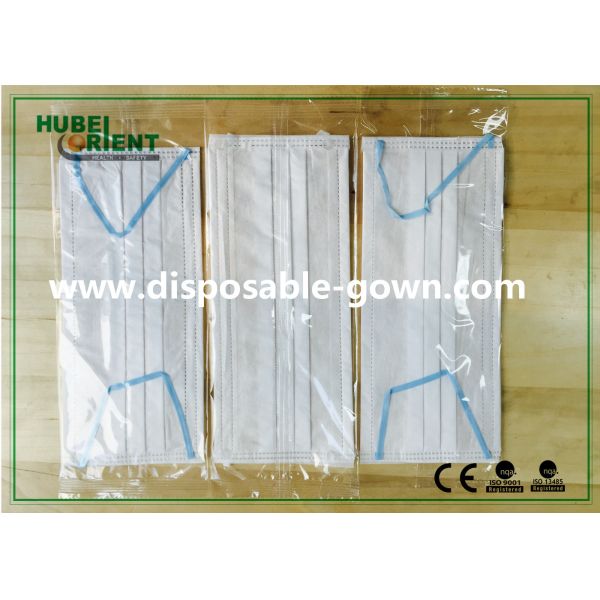 Disposable White TET Mesh Membrane Face Mask with Blue PU Band