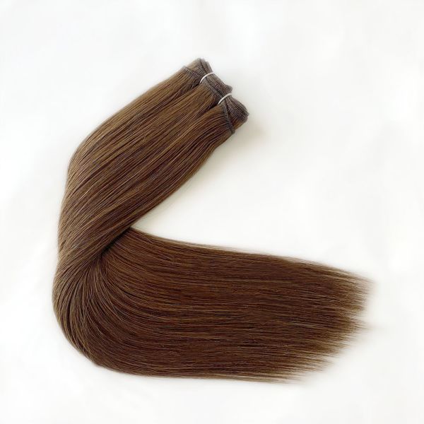 Dyeable Russian Human Hair Machine Weft Extensions 100% Virgin Cuticle Aligned Hair