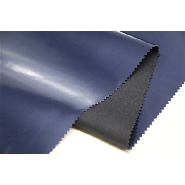 Pearl Blue Polyurethane Synthetic Leather , Jacket Coat Fake Leather Fabric