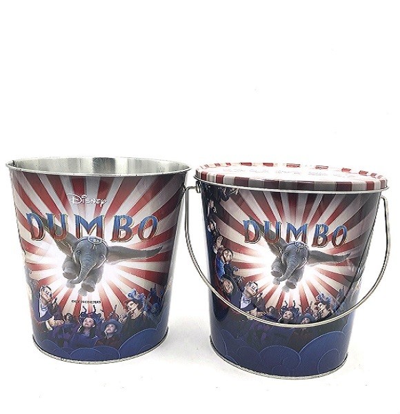 DADI Custom Printing Tinplate Metal Popcorn Bucket Tin With Lid and Handle