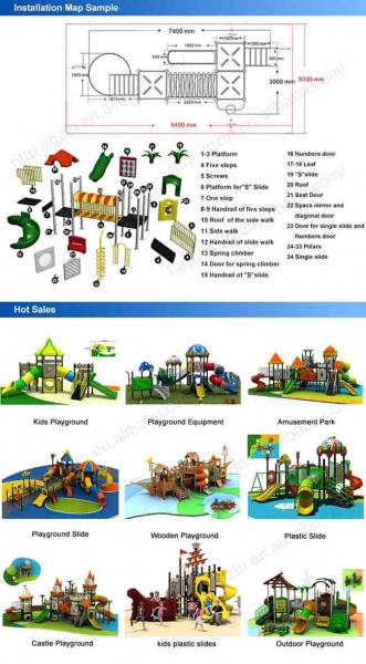 Plastic Public Park Outdoor Slide Children Outdoor Playground Equipment