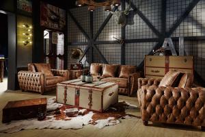  Dark Brown High End Soft Leather Sofa High Density Foam / Sponge For Living Room Manufactures