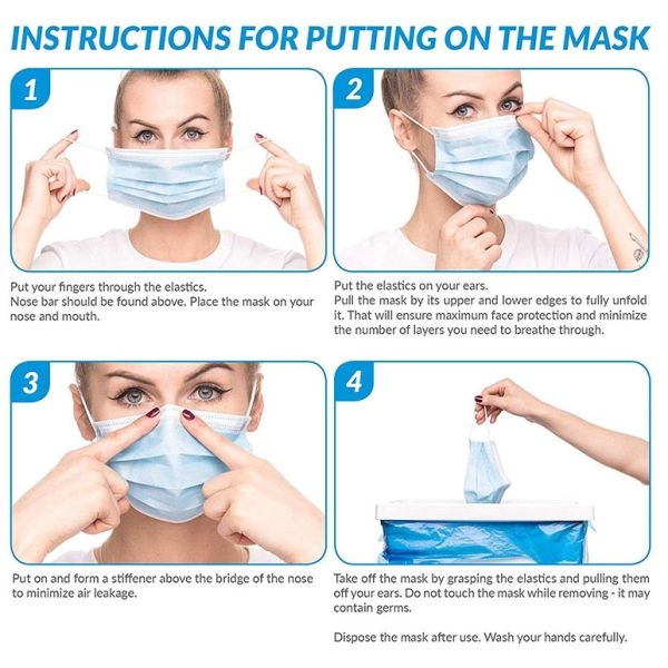 Breathable Non Woven Anti Smog Earloop 3 Ply Face Mask