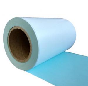 China HM2033L Model Thermal Paper Adhesive Label Material Eco Thermal Hotmelt Glue Blue Glassine Liner on sale