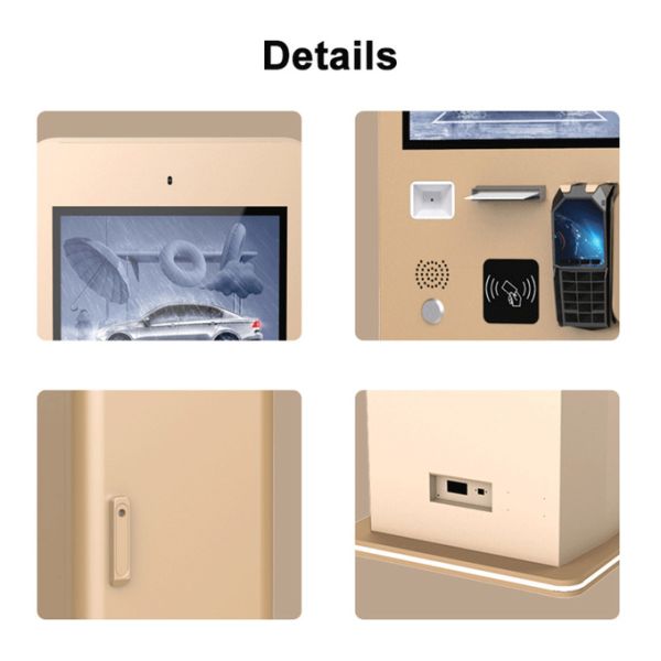 New design 21.5 inch cold rolled steel sheet metal touch screen monitor barcode scanner card reader custom parking payment kiosks