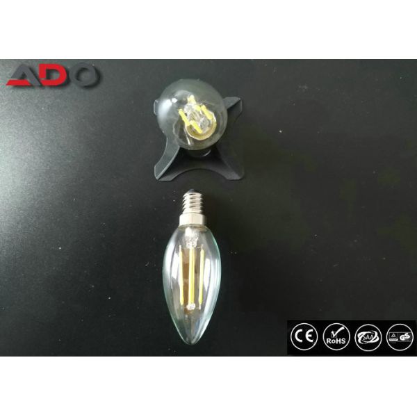 C35 Shape E12 Led Filament Bulb Ac 120v 4w 2700k With Clear Glass Cover
