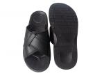 Cross Type ESD Safety Shoes Antistatic PU Slipper Thick Sole Black Environmental