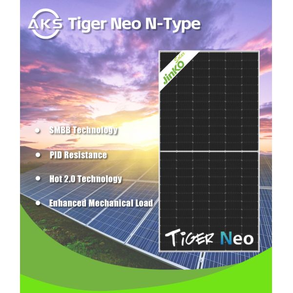 AKS Jinko Tiger N-type 60tr Solar Panel 355W 360W 365W 370W 375W Solar Panel Eu Stock Plaque Solaire Panneau Solaire