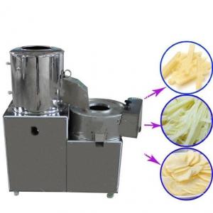 China 100kg commercial potato peeling cutting machine french fries cutter potato chips slicer on sale
