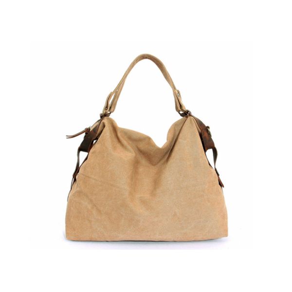Nice Coated Canvas Handbag Elegance Khaki Canvas Bag Wholesale Canvas Hobo Bag