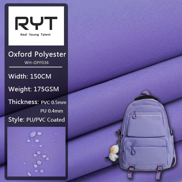 175GSM Waterproof Durable Fabric Polyester PVC Coated Oxford Fabric