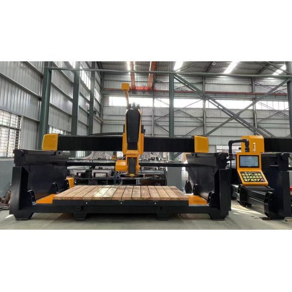 5 Axis CNC Bridge Saw Machine For Marble Kitchen Countertop With Italy Esa System Automatic Program Software Stone Cutting