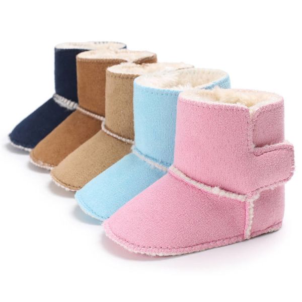 Wholesale Cotton fabric Warm plush 0-18 months Outdoor baby booties