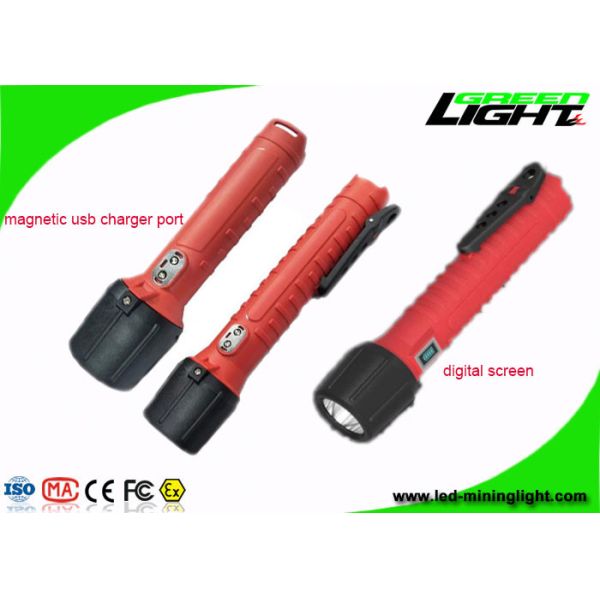 1300Lum LED Flashlight Torch USB Rechargeable Digital Screen IP68 Anti Explosive Led Torch for Outdoor