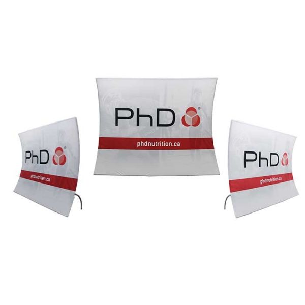 2.4m Width Fabric Pop Up Displays For Trade Show Optional Heavy Duty Base