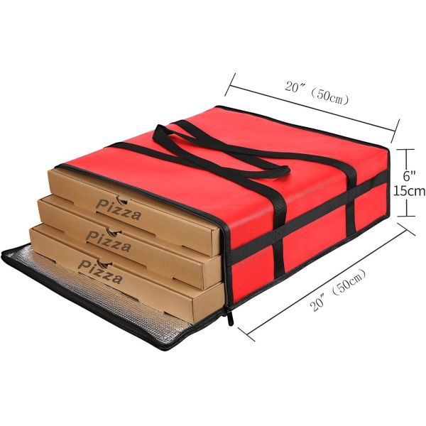 Reusable Hot Food Delivery Grocery Bag Insulated Food Thermal Pizza Shopping Bag Insulated Cooler Tote Bag Insulated Square Cooler with Logo Fresh Pizza Food Delivery Handle Wholesale Wine Cooler Bag