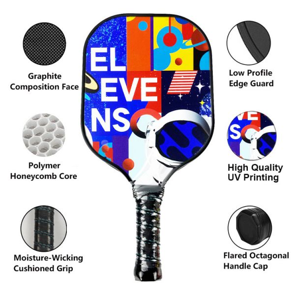 Durable Lightweight Graphite Pickleball Paddle Carbon Fiber UV Printing With Logo