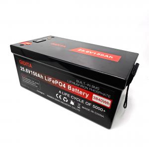 China KC / CE Certification 150Ah LiFePO4 Battery 25.6V Solar Lithium Battery on sale