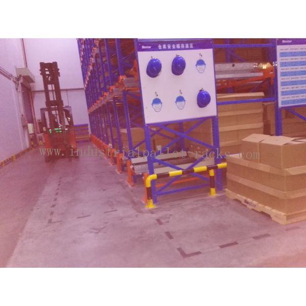 82FT Depth X  39FT Height Radio Shuttle Racking Blue + Orange Warehouse Storage System