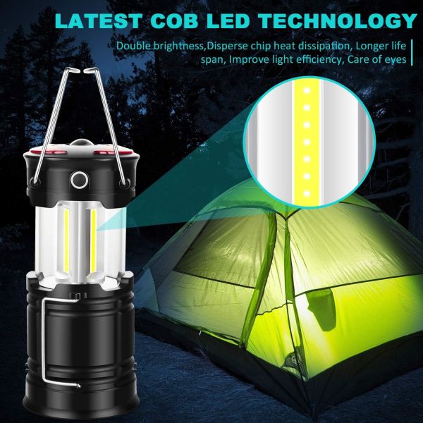 Camping Lanterns Camping Accessories USB Rechargeable and Battery Powered 2-in-1 LED Lanterns, Hurricane Lights