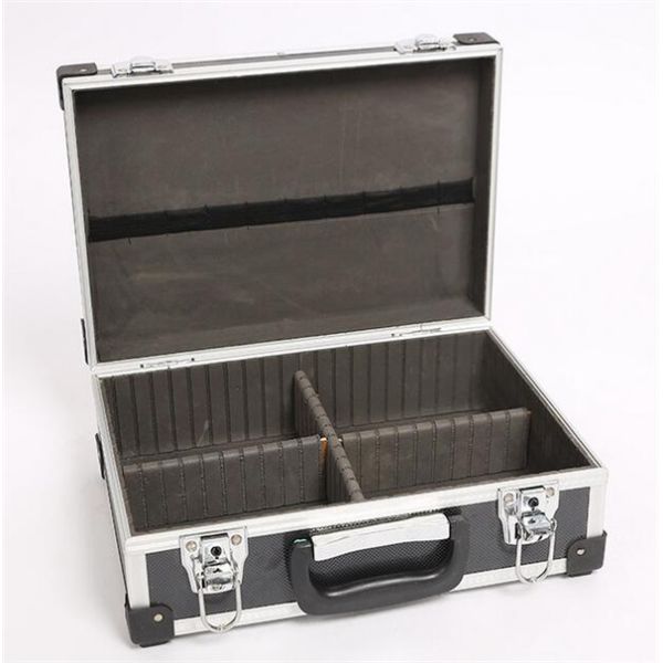 Black aluminum tool storage carry case