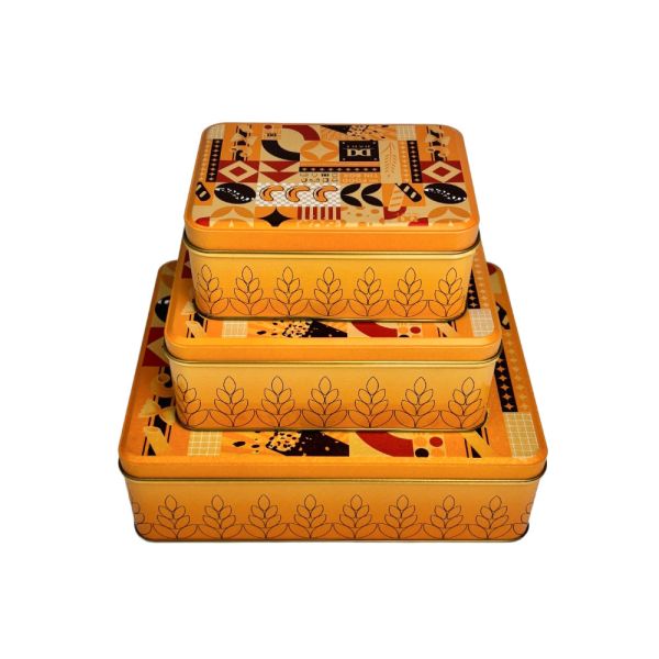 DADI Matt Oil Frosted Sensation Biscuit Tin Box Square Rectangle Snack Tin Box