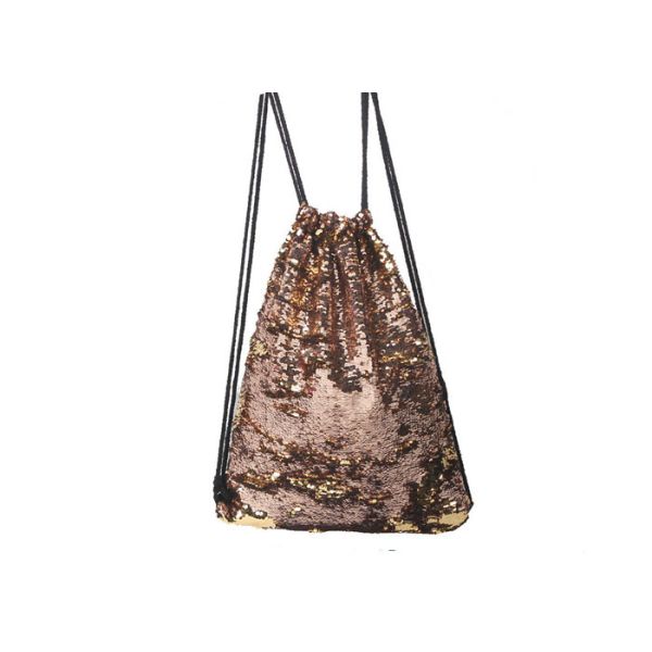 2018 New Come Gold and Champagne 46cm*34cm Reversible Sequins Backpack Bag for