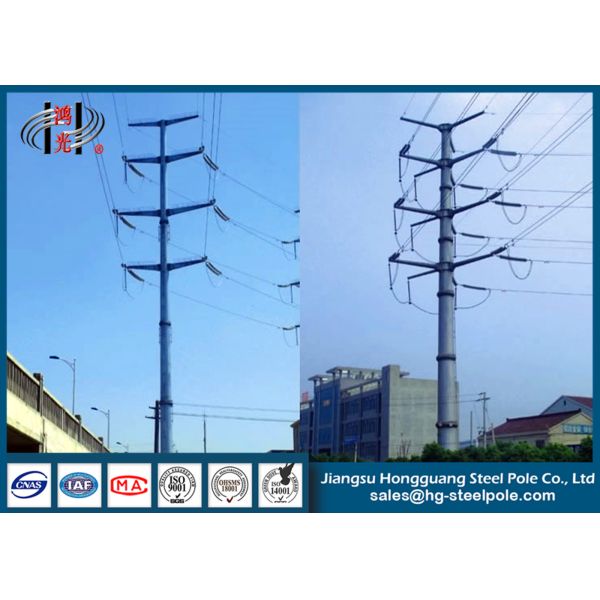Steel Electrical Power Transmission Poles with Flange Connection for power transmission line