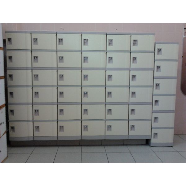 4 Comparts 1 Column Primary School Lockers Beige , Cool School Lockers For Staff Rooms