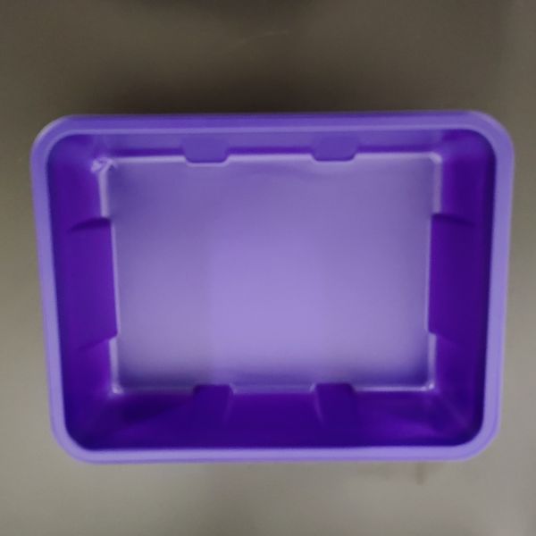 Customized purple rectangular PS plastic vacuum formed food mushroom tray