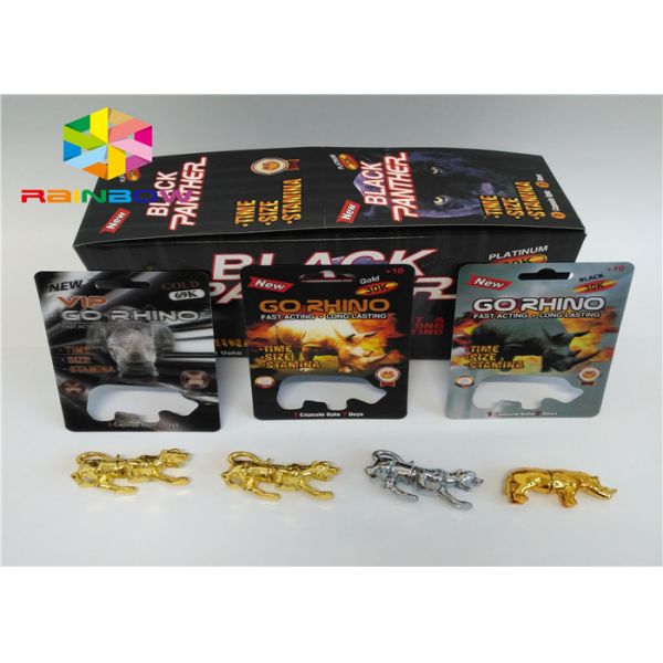 Male Enhancement Pills Blister Pack Packaging 3D Rhino Blister Card For Capsules Package