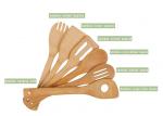 Organic Bamboo Utensil Set Wooden Cooking Spoons and Spatulas Antimicrobial